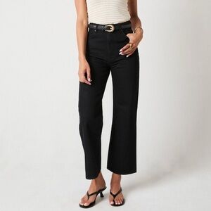 Rolla’s Heidi High Rise Loose Straight Jeans Women’s Size 27 Cropped Black